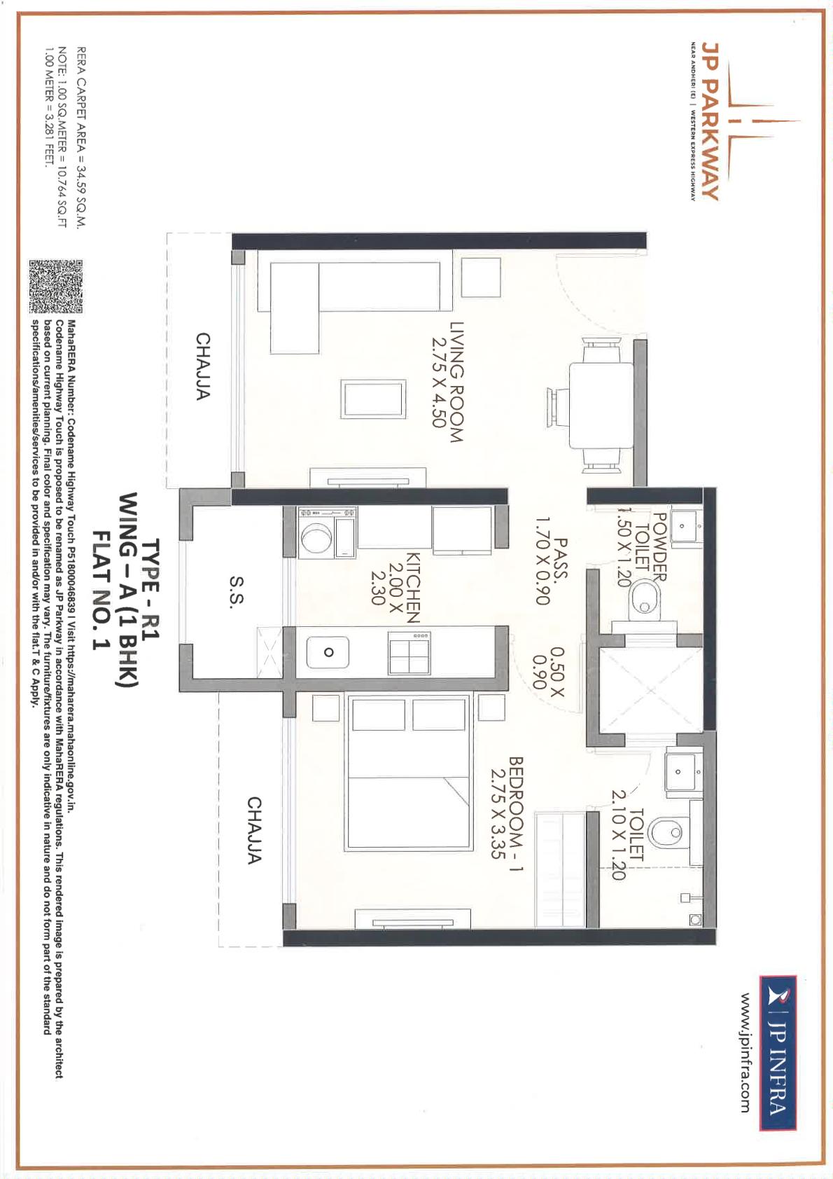 1 BHK Plan
